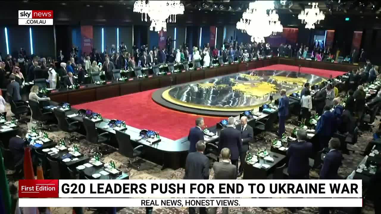 ‘Stop the war’: G20 leaders push for end of Russia-Ukraine conflict