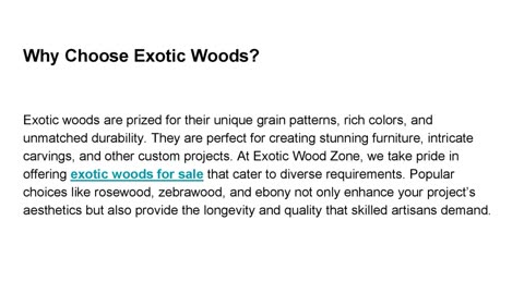 Discover Premium Woods at Exotic Wood Zone