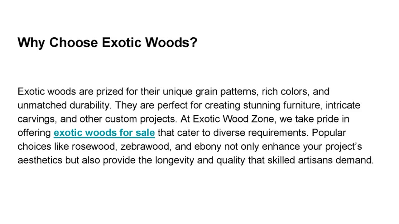 Discover Premium Woods at Exotic Wood Zone