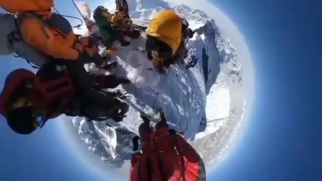 A view from the top of Everest (Top of the world).