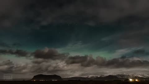 Aurora over Vik, Island