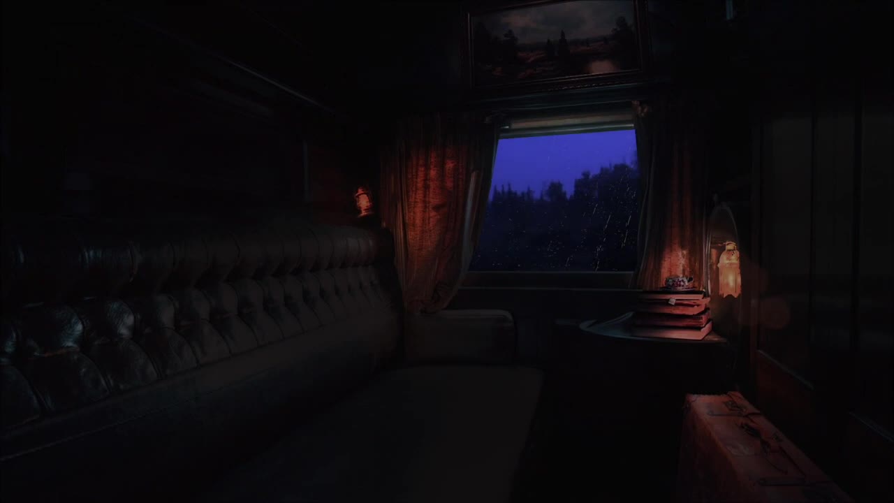 Cozy Night Train Ambience & Rain Sounds for Sleeping 8 hours