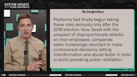 Glenn Greenwald -Former Twitter Censor Wails Over Censorship-Regime Backlash | SYSTEM UPDATE