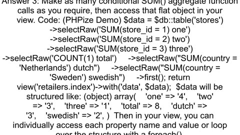 Get multiple counts from multiple columns with multiple conditions using just one eloquent query in