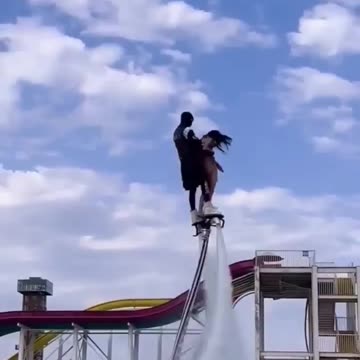 Flyboard ride is so fun 🤪😚✌️ #amusementpark #adventure #flyboard #bluesilver