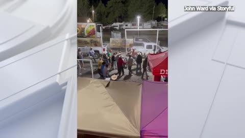 WATCH_ Bull on the loose at Oregon rodeo attacks woman _ LiveNOW from FOX