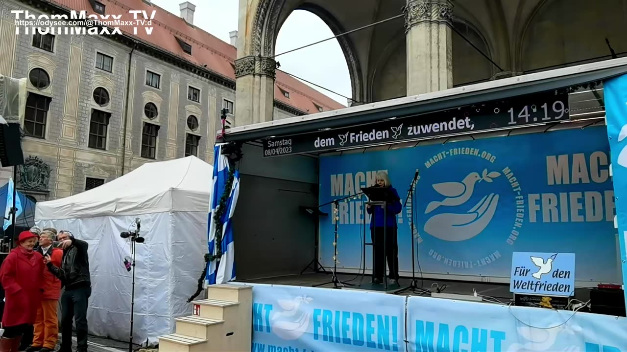 Dr. Ingrid Pfanzelt: "AfD für Frieden, Die Grünen für Krieg" - Macht-Frieden-Ostermarsch 8.4.23 (2)