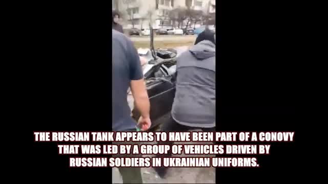 Tank Crushes civilian car Miraculously driver survives russian war in ukraine