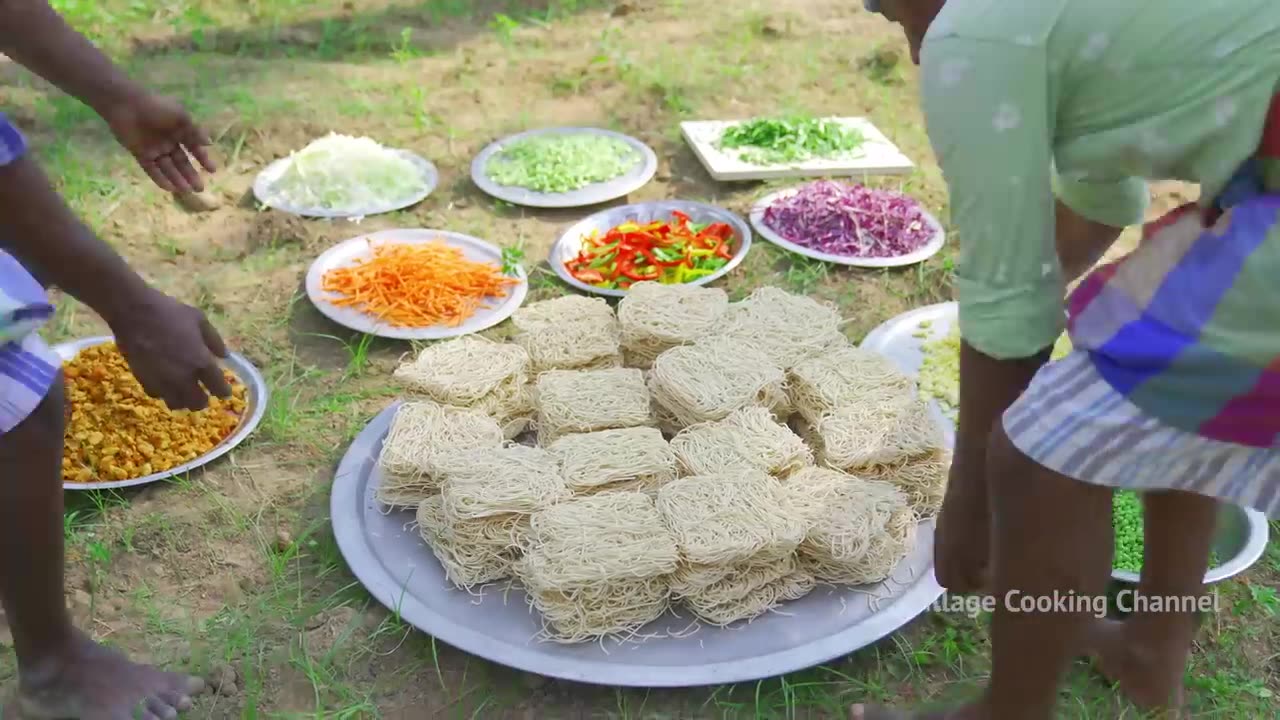 CHICKEN NOODLES _ Chinese Hakka Chicken Noodles Recipe Cooking in Village _ Chinese Street Food