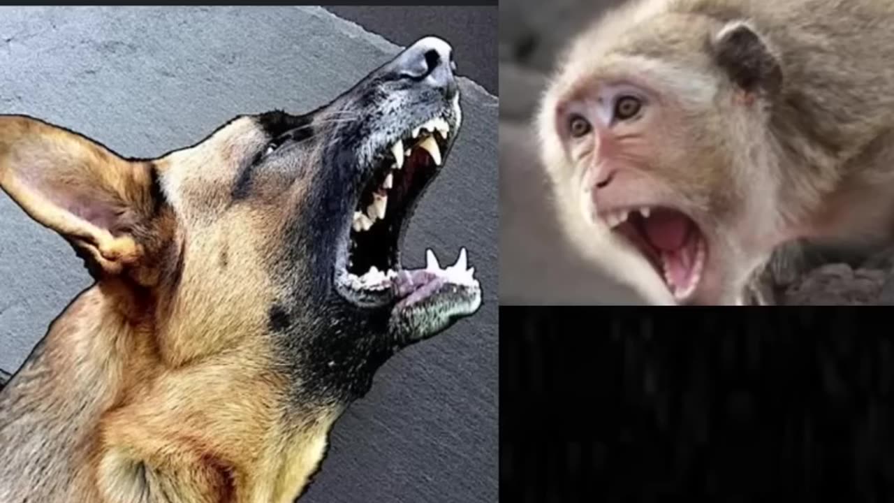 Dog and monkey war 😄funny😂 moments animal