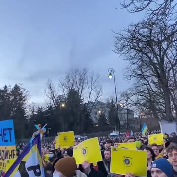 Ukraine National Anthem Sung In Warsaw Poland
