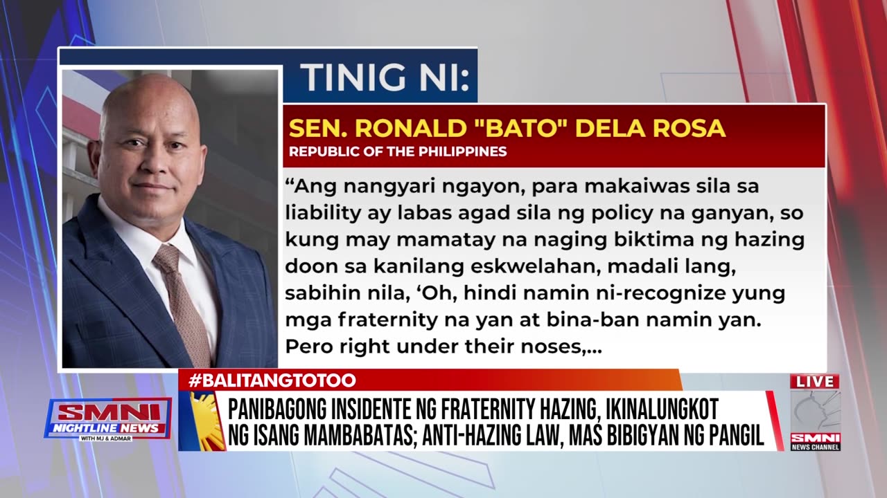 Panibagong insidente ng fraternity h*zing, ikinalungkot ng isang mambabatas