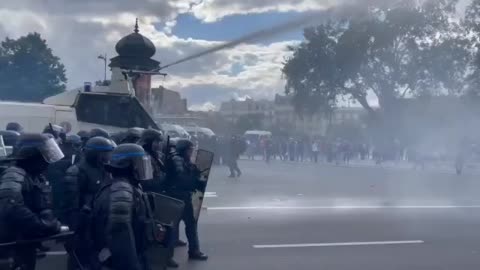 People in Paris fight back against police