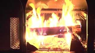 4K Fireplace Ambience Burning Logs 10 Minutes