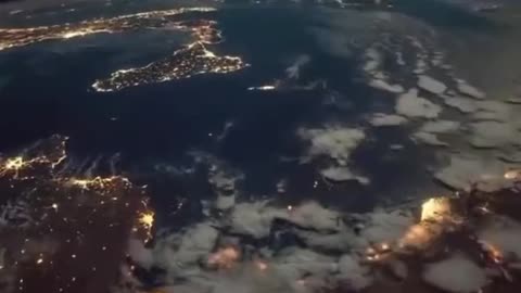 What Earth looks like at night when it is viewed from space