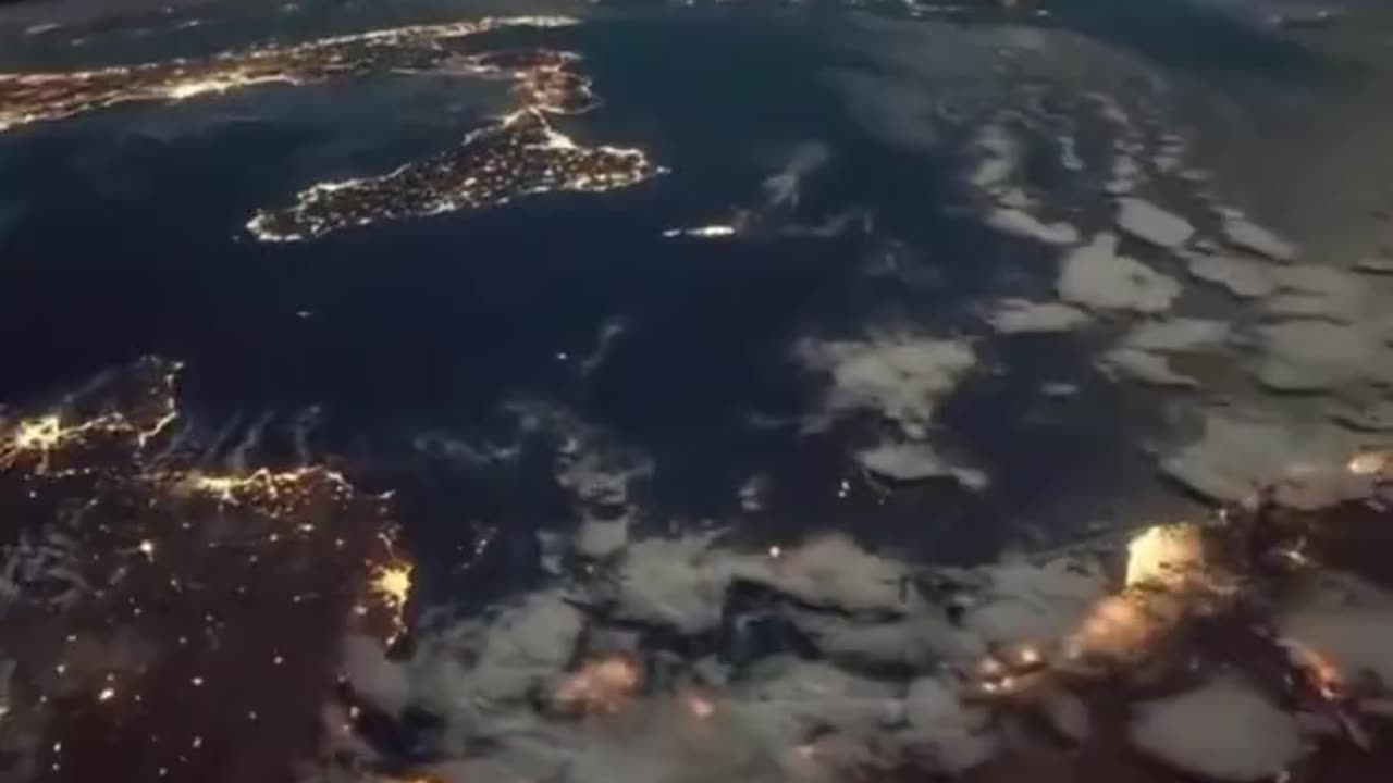 What Earth looks like at night when it is viewed from space