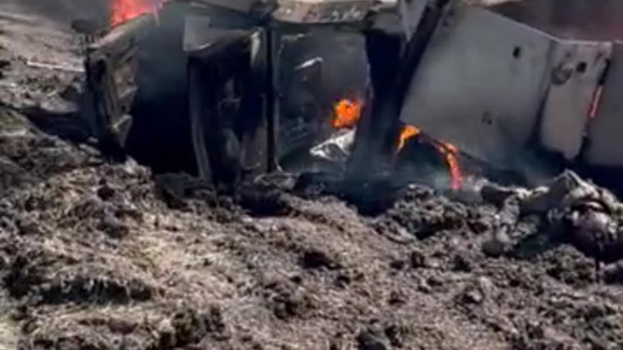 Destroyed Ukrainian HMMWV armored car in the Bakhmut area