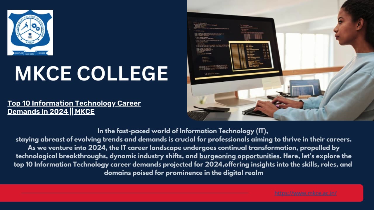 Top 10 Information Technology Career Demands in 2024 || MKCE