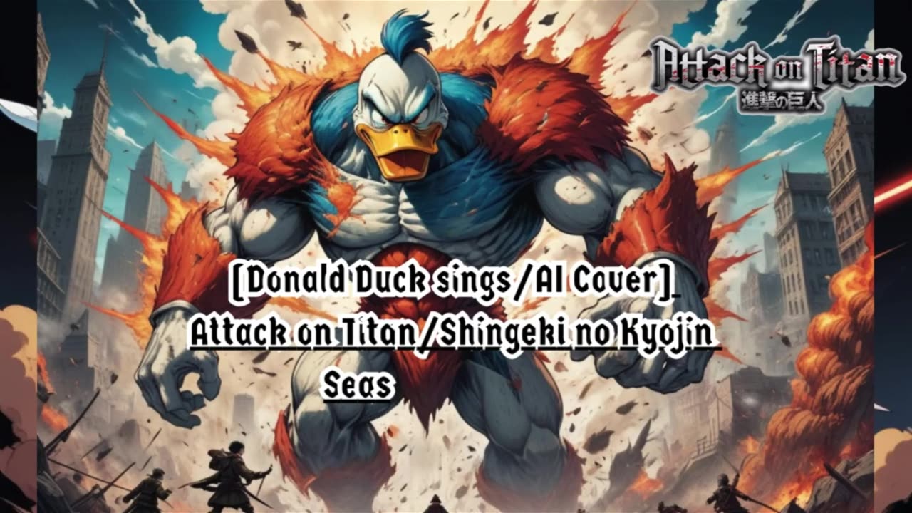 [Donald Duck sings/AI Cover] Attack on Titan Season 2 Opening Linked Horizon - Shinzou wo Sasageyo