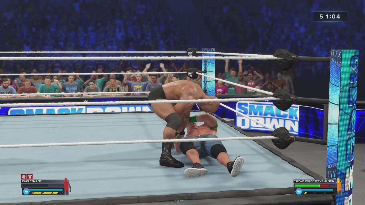 MATCH 89 JOHN CENA VS STEVE AUSTIN WITH COMMENTARY