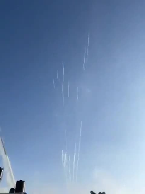 Hamas rockets launched towards Israel.