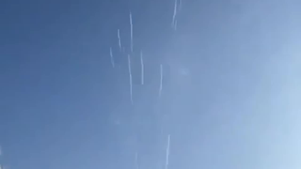 Hamas rockets launched towards Israel.