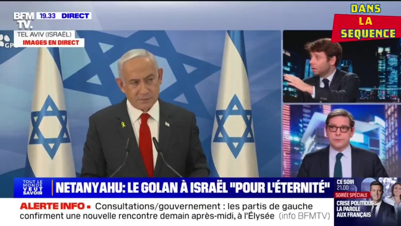 déclaration de Netanyahu qui déclare l’annexion du Golan « pour l’éternité ».