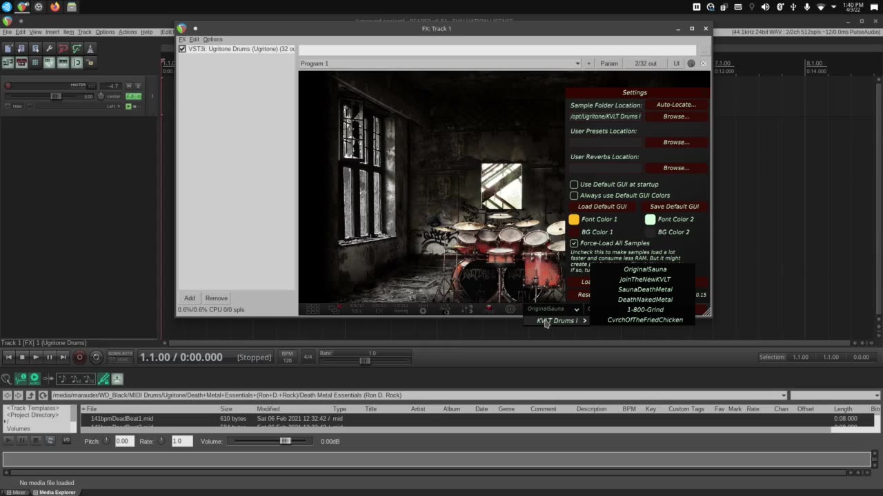 Ugritone Drums in Linux