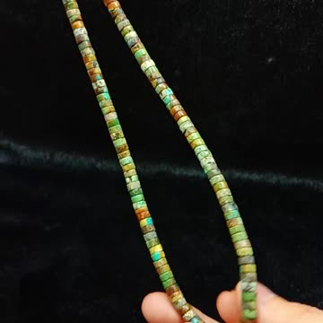 Natural turquoise heishi beads with Charoite shell gemstone pendant necklace Gift for Her02