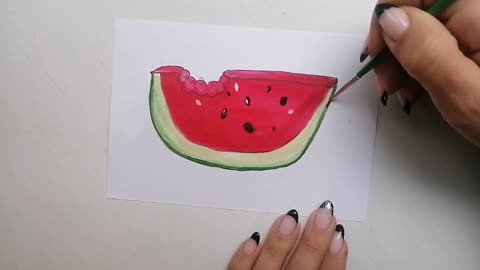 Как нарисовать арбуз 🍉