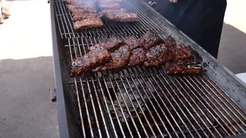 Street Food in Copenhagen Pork Ribs BBQ - Denmark