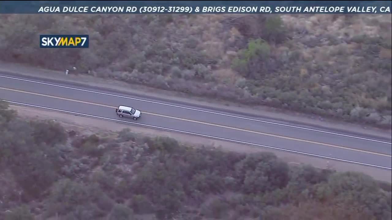 Police pursuit near Palmdale, Claif.