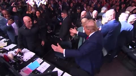 Trump hugs Joe Rogan at UFC 309