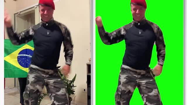 Brazilian Solider Dancing | Green Screen VS Original