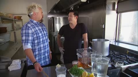 Guy Fieri Eats Drunken Chicken at Biergarten LA Diners, Drive-Ins and Dives Food Network