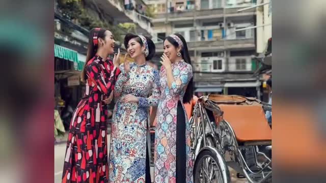 Asian traditional costume Thailand, Vietnam, Korea, Japan