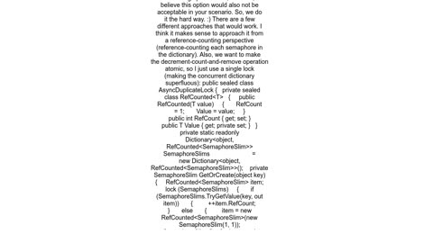 Asynchronous locking based on a key