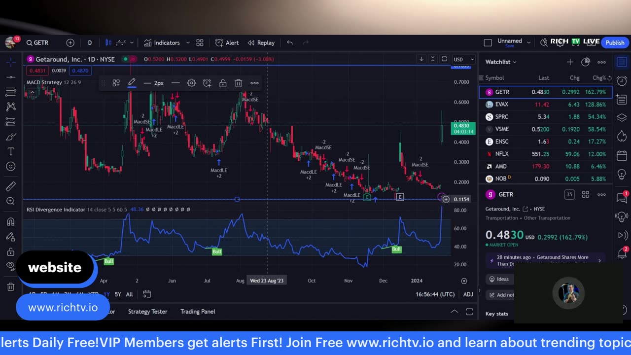 Hot Stocks: $GETR, $EVAX, $SPRC, $NFLX, $NVDA - RICH TV