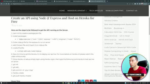 Create API using node and express js