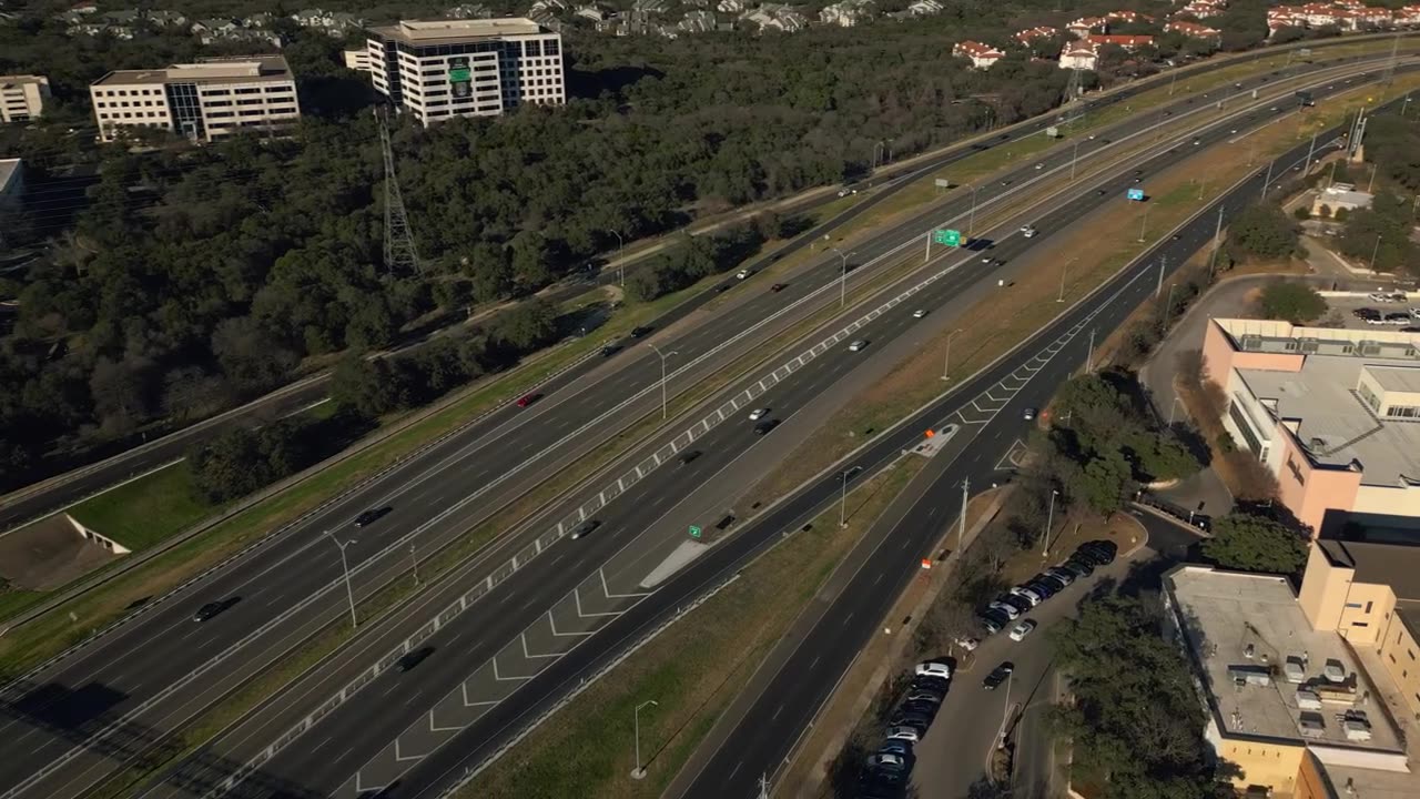 Great highway from an aerial view