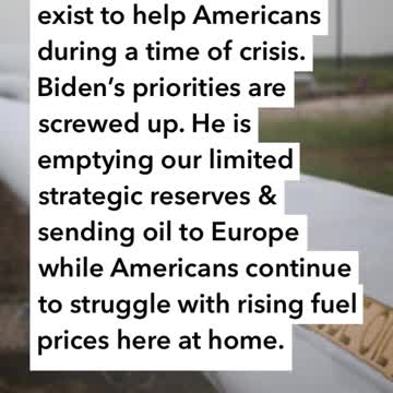 Our strategic reserves exist to help Americans during a time of crisis