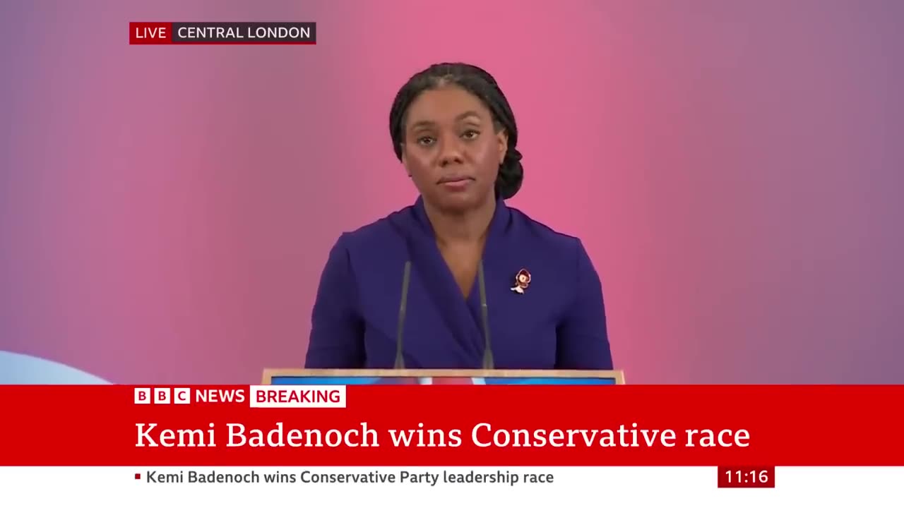 Kemi Badenoch announced as new UK Conservative Party leade