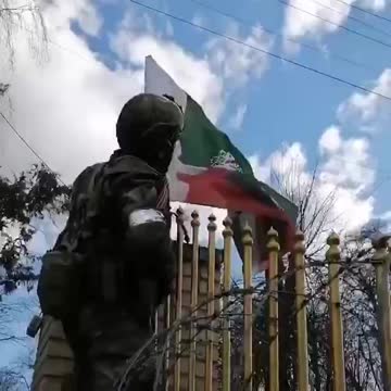 The first flags with the image of Akhmat-Khadzhi Kadyrov were installed on Ukrainian soil.