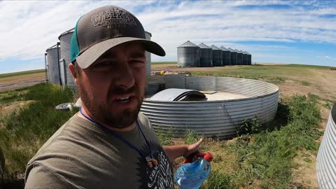 Pouring Concrete and Tearing Down Grain Bins