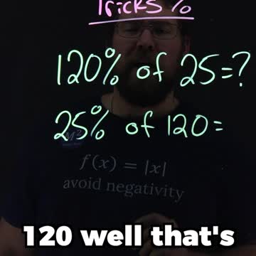 Easy Math Trick to Calculate Percents | 120% of 25 | Minute Math Tricks Part 135 #shorts