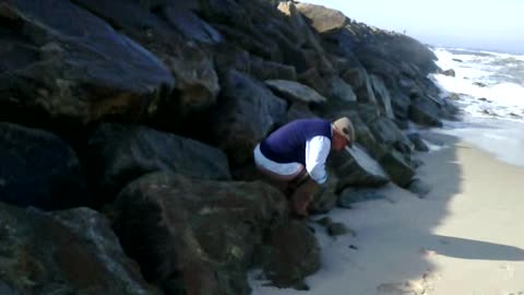 My grandfather in the beach