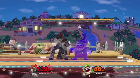 Ganondorf Vs Wario on Smashville (Super Smash Bros Ultimate)