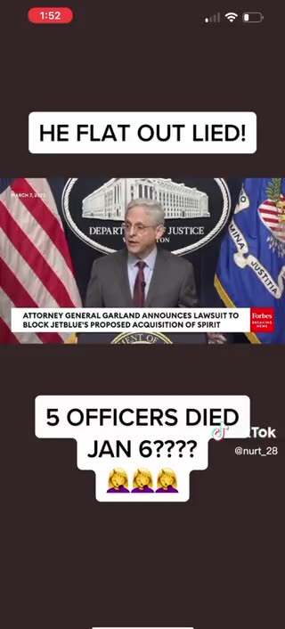 He flat out lied. No officers died on January 6th. Getting tired of our inserted politician's &