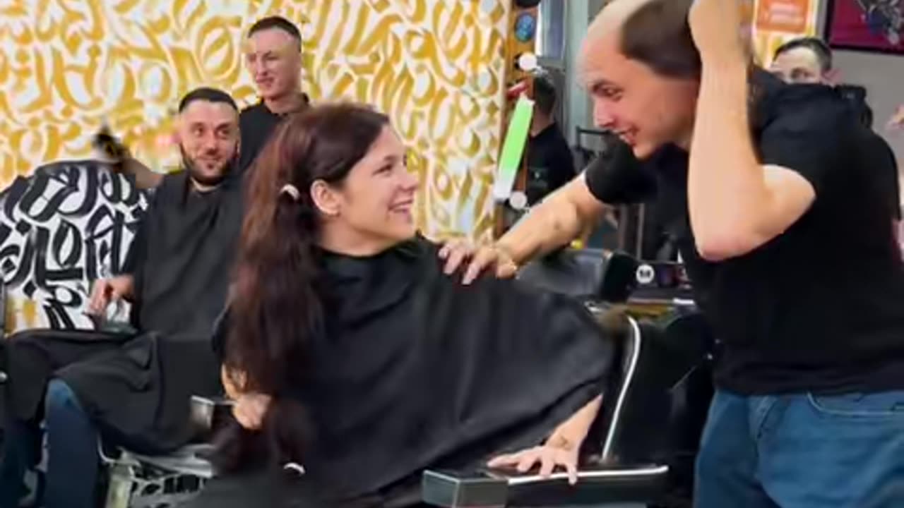 Everyone cut their hair for cancer patients