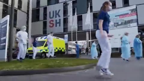 Doctors and nurses dancing during the worst pandemic in history